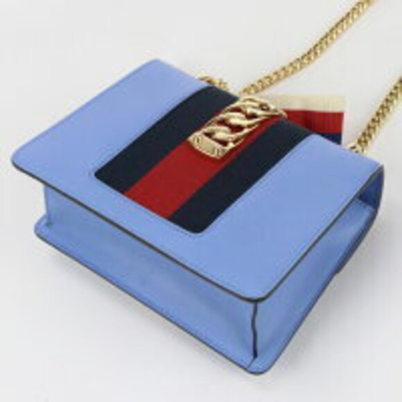 Gucci Sylvie Chain Shoulder Bag Blue - Picture 2 of 5